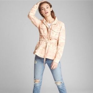 Gap Light Pink Camo Print Utility Jacket Size Small